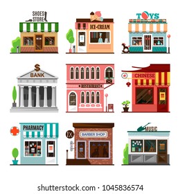 Restaurants Shops Facade Icons Images 