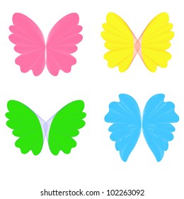 set vector sign butterfly