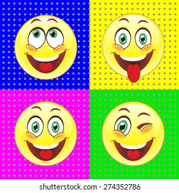A set of vector signs depicting human emotion
