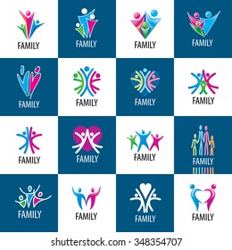 set of vector signs for the family and the union people