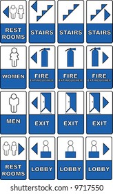 A set of vector signs for a hotel or office building