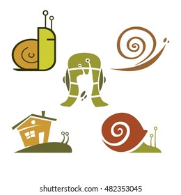A set of vector signs Snail. Signs and symbols. Isolated on white background.