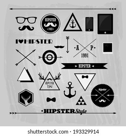 set of vector signs and symbols for hipsters