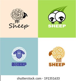 Set of vector signs and symbols sheep