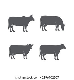 Set Vector Silhouette Cow Farm Logo Stock Vector (Royalty Free ...