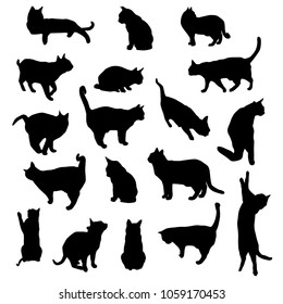 Group Many Black Cats Vector Silhouette Stock Vector (Royalty Free ...