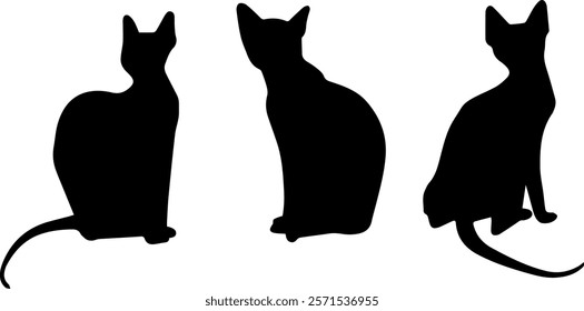 a set of Vector silhouettes of cats