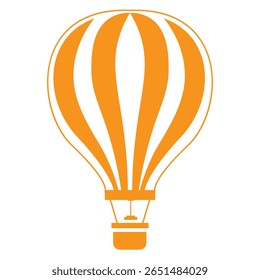 A set of vector silhouettes of hot air balloons isolated on a white background.
