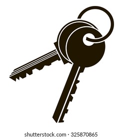 Set of vector silhouettes of keys.