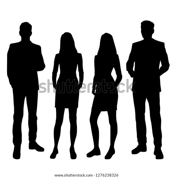 Set Vector Silhouettes Men Women Group Stock Vector (Royalty Free ...