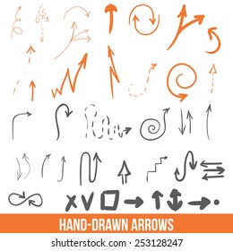 Set of vector sketch arrows and other symbols for your design 