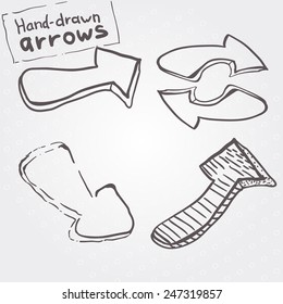 Set of vector sketch arrows, symbols for your design