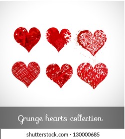 Set of vector sketch hearts