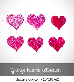 Set of vector sketch hearts
