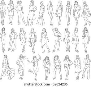 Set Vector Sketches Women Stock Vector (Royalty Free) 52824286 ...