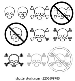 Set of vector skulls. Scull. Skulls for design.