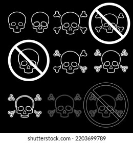 Set of vector skulls. Scull. Skulls for design.