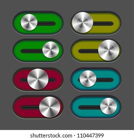 Set of vector slider switches