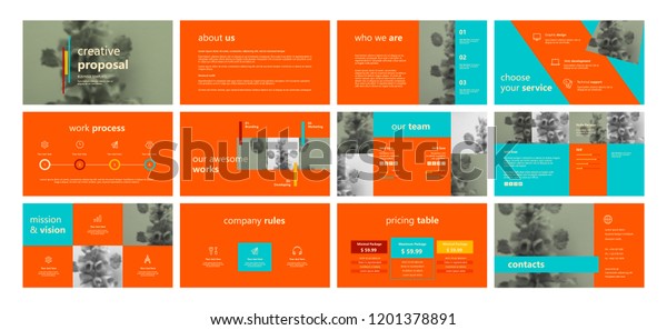 Set Vector Slides Presentations Template Presentations: เวกเตอร์สต็อก ...