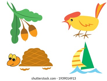 set of vector small characters of nature 