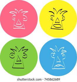 Set of vector smile emoticons. Vector illustration.