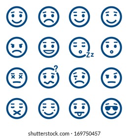 Set of vector smiley icons. Emoticons.