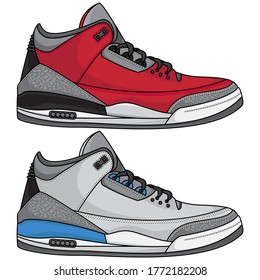 set vector sneakers design, vector EPS 10