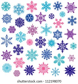 Set of vector snowflakes