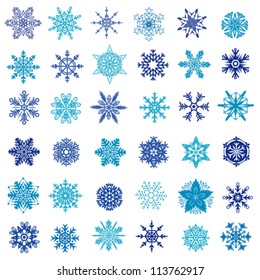 set of vector snowflakes