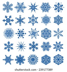 Set of vector snowflakes