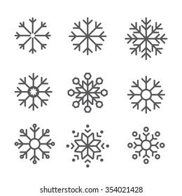set of vector snowflakes
