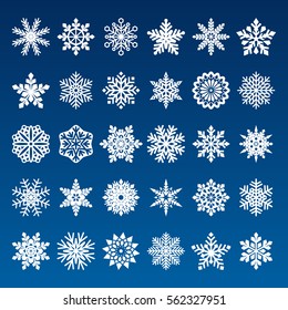 set of vector snowflakes