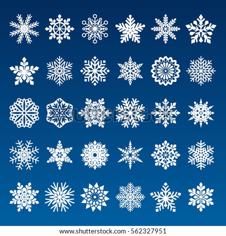set of vector snowflakes