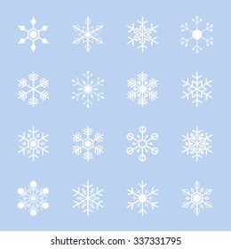 set of vector snowflakes for christmas background
