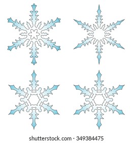 Set of vector snowflakes for christmas background.