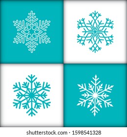 Set of vector snowflakes for christmas design.