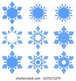 Set of vector snowflakes. Christmas theme. 