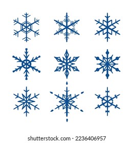 Set of vector snowflakes hand drawing for Christmas design
