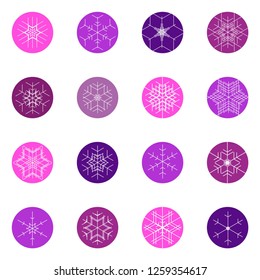 Set of vector snowflakes. Snowflakes icon collection.