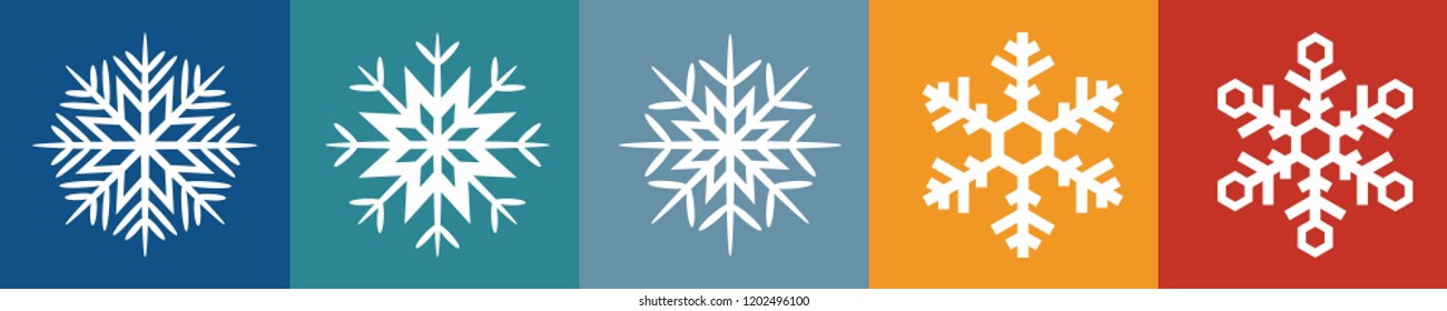 Set of vector snowflakes. Icons for websites. For printing on ceramics, textiles.