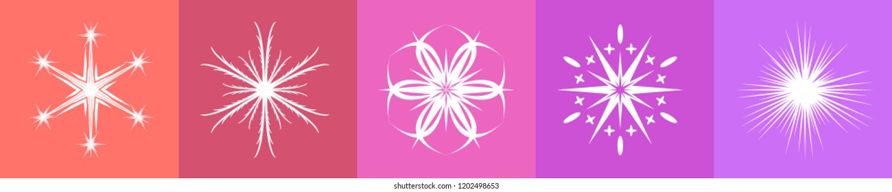 Set of vector snowflakes. Icons for websites. For printing on ceramics, textiles.