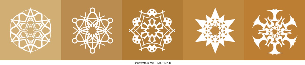 Set of vector snowflakes. Icons for websites. For printing on ceramics, textiles.