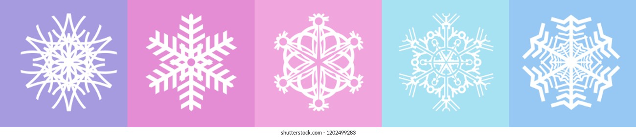 Set of vector snowflakes. Icons for websites. For printing on ceramics, textiles.