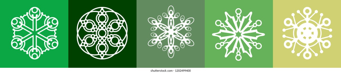 Set of vector snowflakes. Icons for websites. For printing on ceramics, textiles.