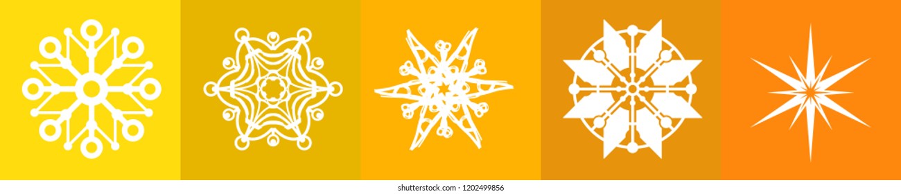 Set of vector snowflakes. Icons for websites. For printing on ceramics, textiles.