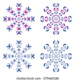 Set of vector snowflakes. Vector illustration.
