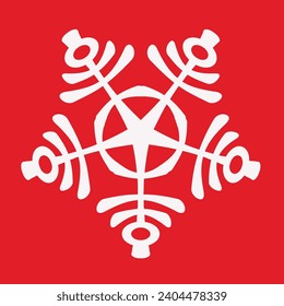Conjunto de formas Vector Snowflakes. Diseño de estilo Hipster para etiquetas, insignias e iconos. Símbolo geométrico congelado por invierno.