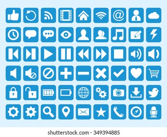 Set of vector social media buttons for design.