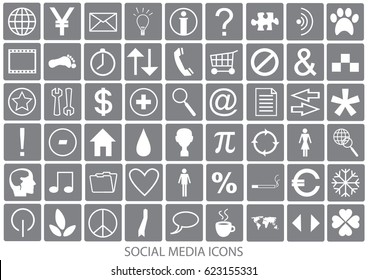 set of vector social media web icons
