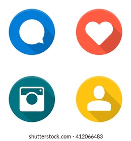 Set of vector social network icons. Flat icons. Vector icons